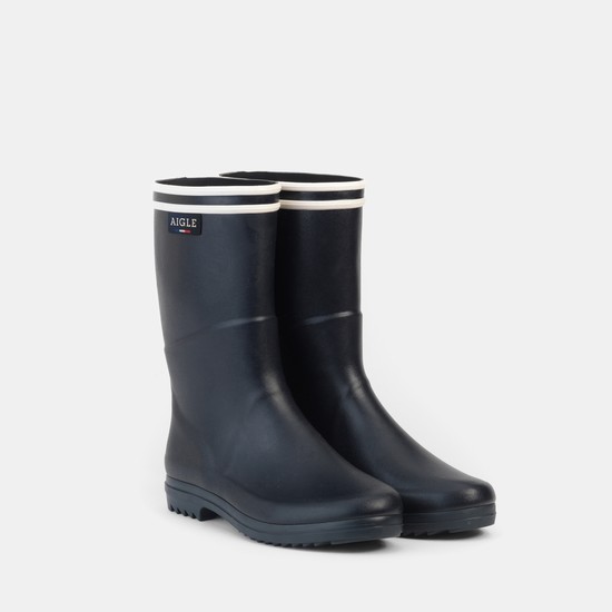 Aigle The Boot With The Double White Stripe Seaside Boots Women Black ZA-75031